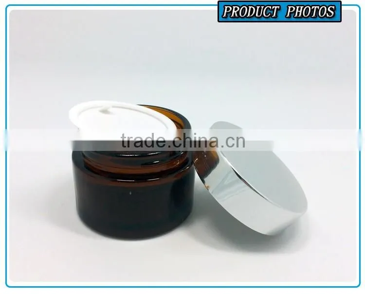 50ml amber cosmetics glass cream jar