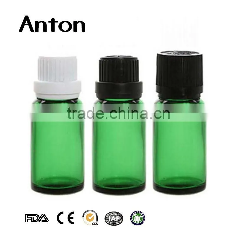 White and black proof plastic caps for essential oil glass bottle