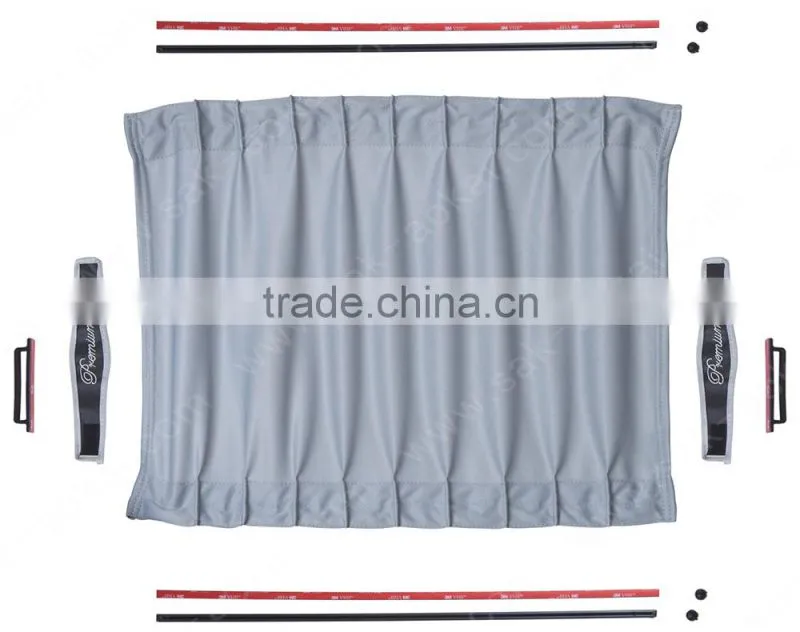 Luxury thick car side window curtain, aluminum rails car sunshade
