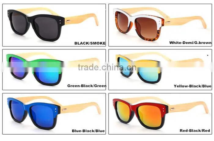 cool 2016 vogue UV400 mirror lens custom Italy design bamboo wooden High quality polarized sunglasses CE