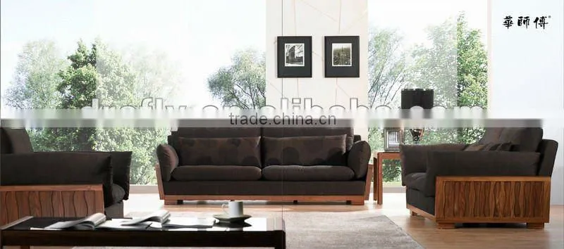 Modern wood fabric sofa