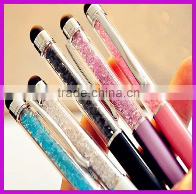 New design your logo printed pen with crystals