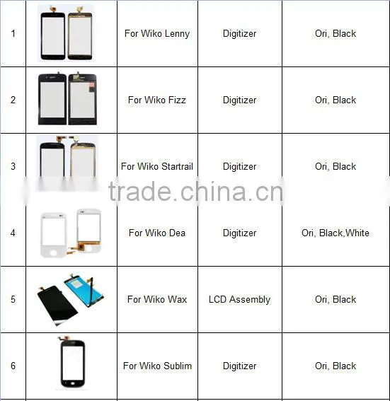 Hot Sales original touch panel for Wiko Barry, for Wiko Barry Spare Parts