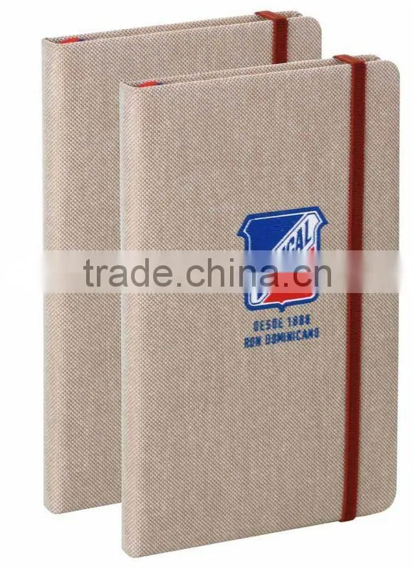 2011 New style woven cover notebook with elastic closure