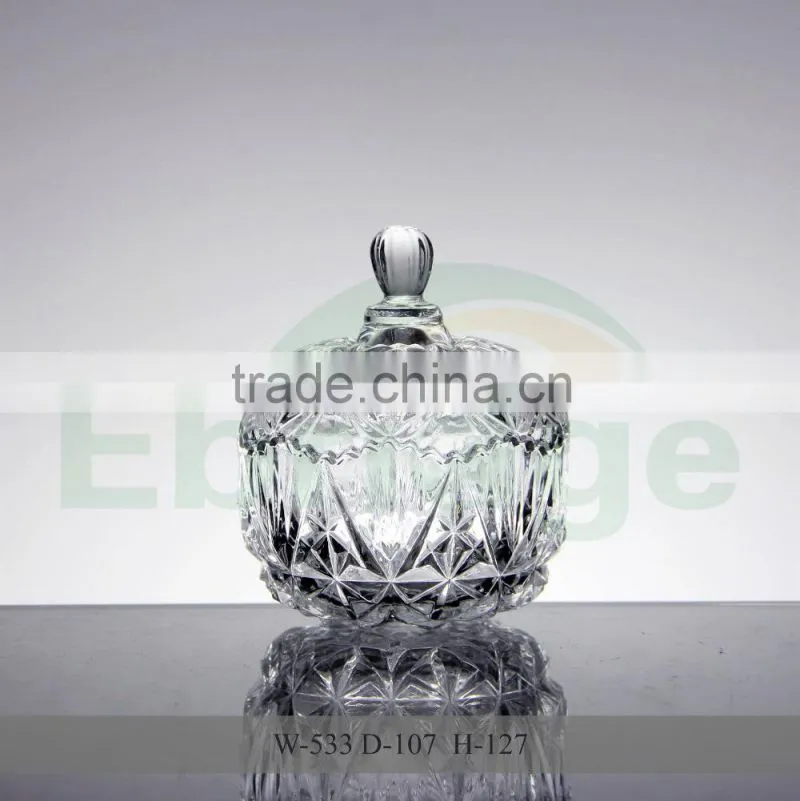 fancy antique crystal dry fruit unique shape glass bowls with glass lids