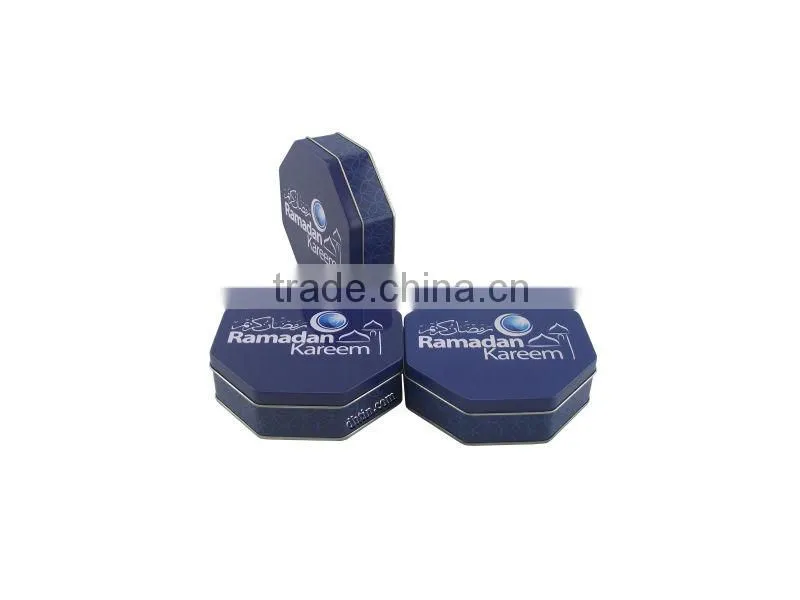 octagon tin, octagonal box, octagonal case