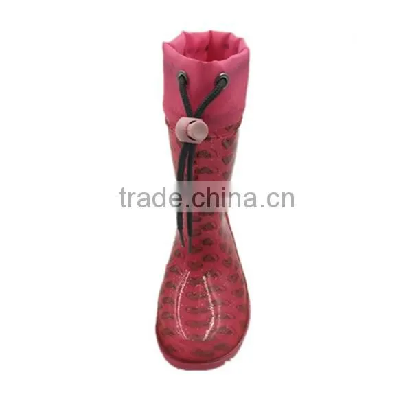 Lovely and Beautiful PVC Children Rain Boot With Tightening Belt