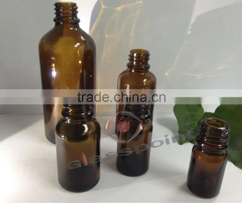 30ml-250ml glass bottles with glass dropper, boston round amber bottle
