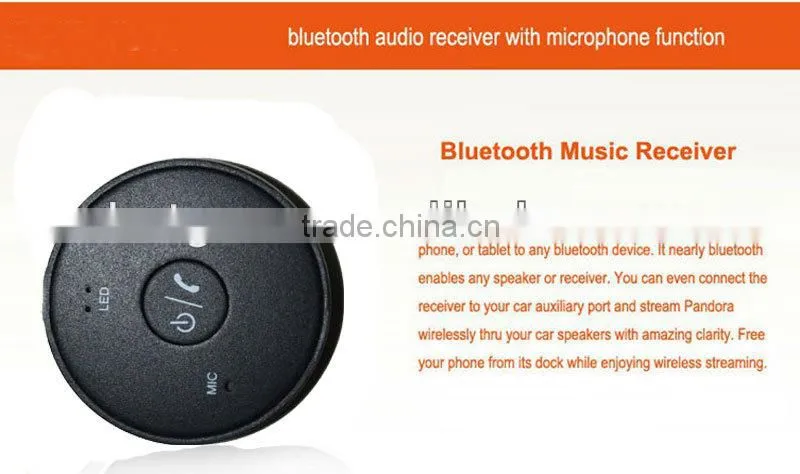 Hot sale !Mirco Bluetooth Receiver for Car Audio is In-vehicle Wireless Handsfree System with Microphone