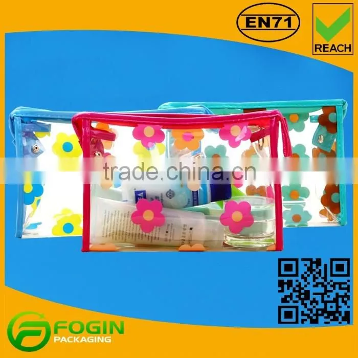 cosmetic customized pvc bag with zipper