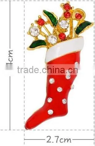 Pair Of Santa's Red Boots X'mas Brooch