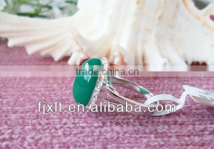 New Arrival Beautiful 925 Sterling Silver Large Chrysoprase Ring