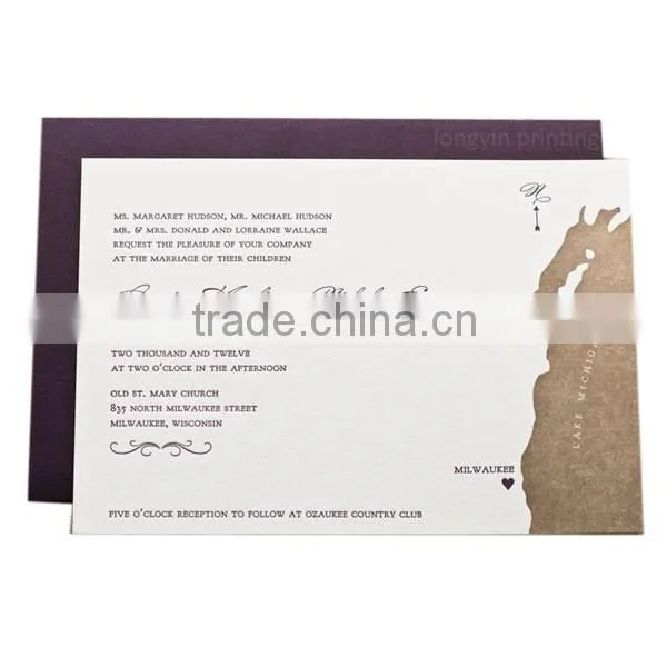 Unique wedding invitation card, greeting card with envelop priniting
