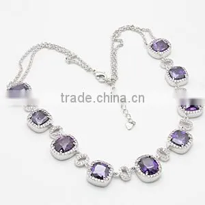 925 Silver Rhodium Plated Green Glass Sets