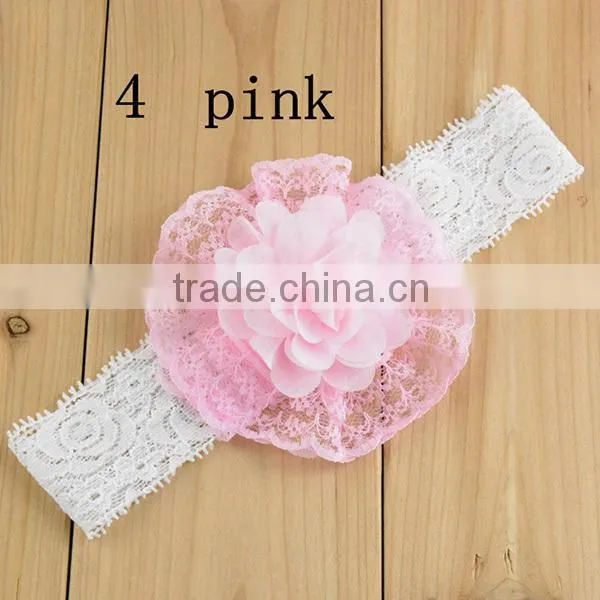 knit newborn flower lace cheap price girls knitted headband