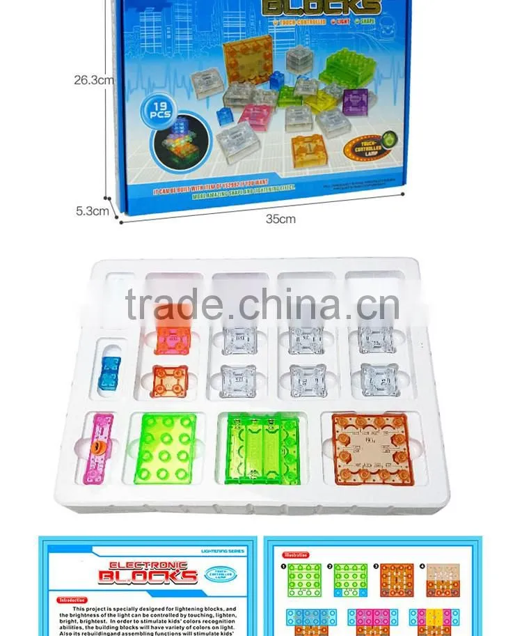 Electronic touch function integrated circuit brains blocks toy