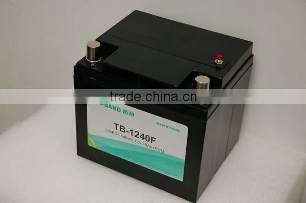 LED light LiFeO4 LFP 12V 40Ah battery