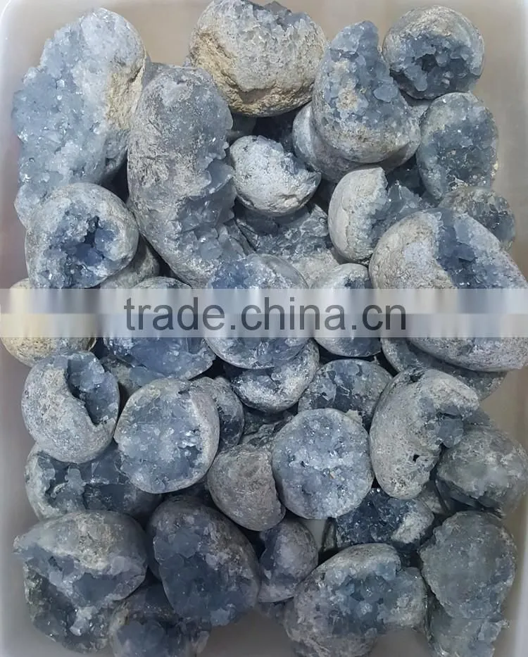 Wholesale Small Blue Calcite Celestite Geodes Healing Crystal Cluster