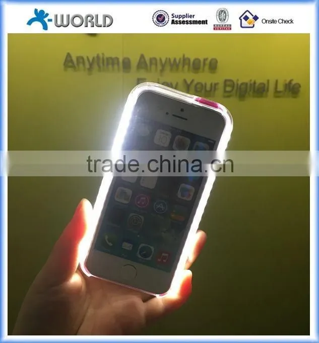 hot selling led bulb flash light case for iphone 6s/6s plus, selfie led case for iphone 5