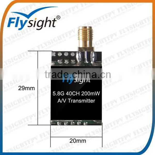 G2400 flysight TX502 5.8ghz 200mW 40 ch 6g wireless fpv av mini transmitter /w raceband for racing drone