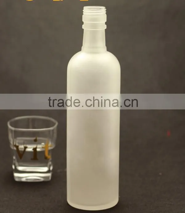 High quality frosted glass bottle tequila glass bottle fancy glass bottle