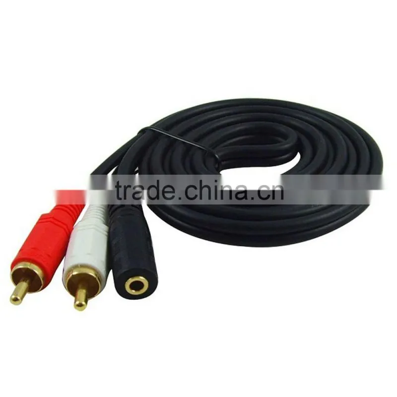 Choseal Q-374 3.5mm female to AV RCA Audio Adapter Cable for iPod / MP3 / MP4 cable 1.5m
