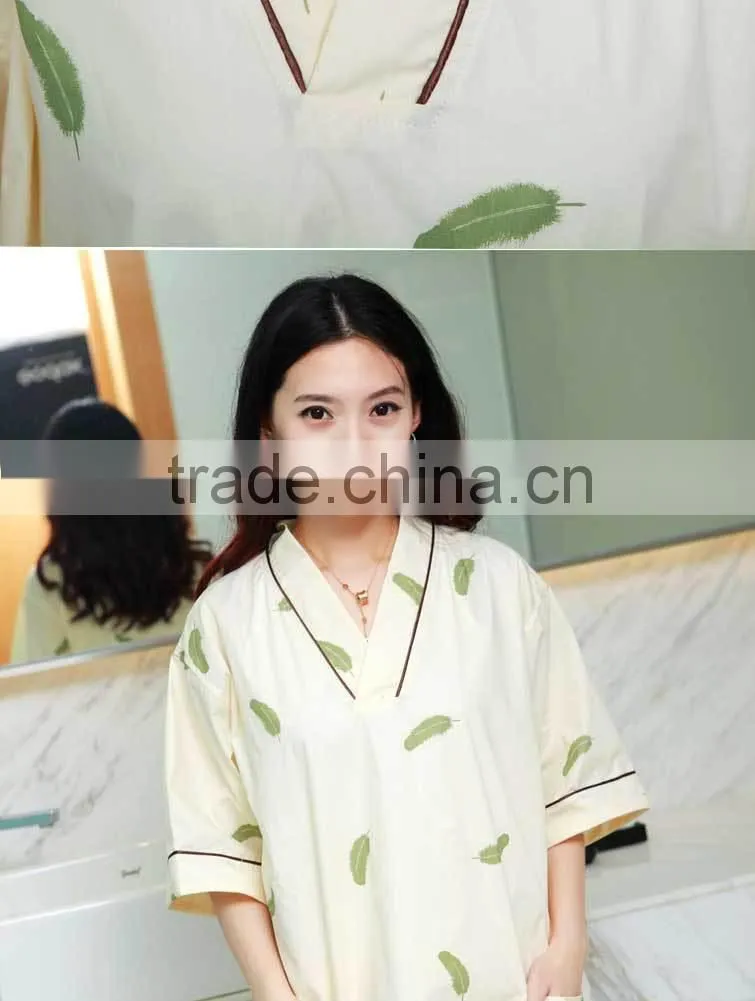 Luxury New Design Bathrobe Thin Robe Sets Gowns Printed Spa Beauty Salon Robe
