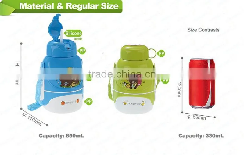 A115 promotional gift 700-1000ml plastic water bottle with straw shantou shuanghuan viassin plastic bottle for kid