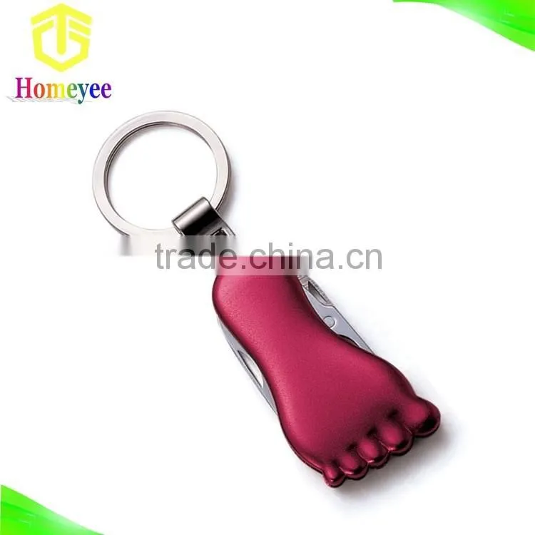 Toe Shape Multifunction Pocket Knife With Key Ring