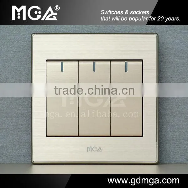 16A 3 gang 2 control household electric switch