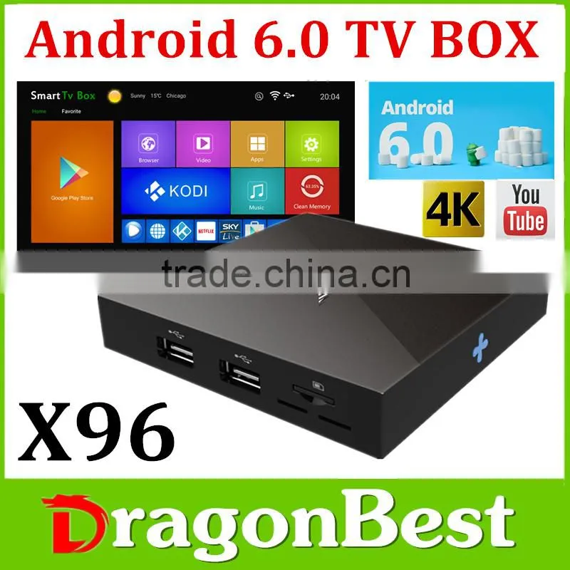 New arrival google android 6.0 tv box Amlogic S905X TV Box X96 with kodi fully loaded