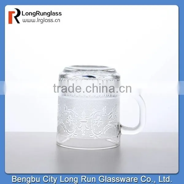 LongRun 310ml carved frosted water juice drinking glass mug wholesales