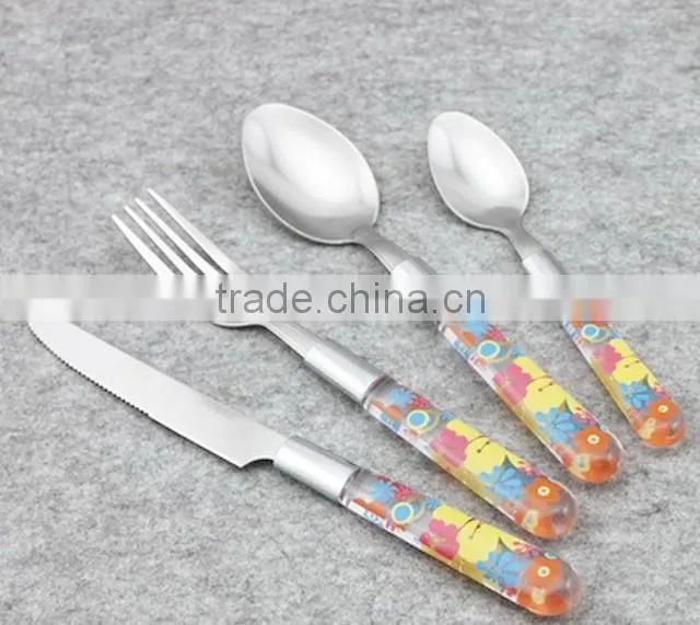 stainless steel cutlery with plastic handle