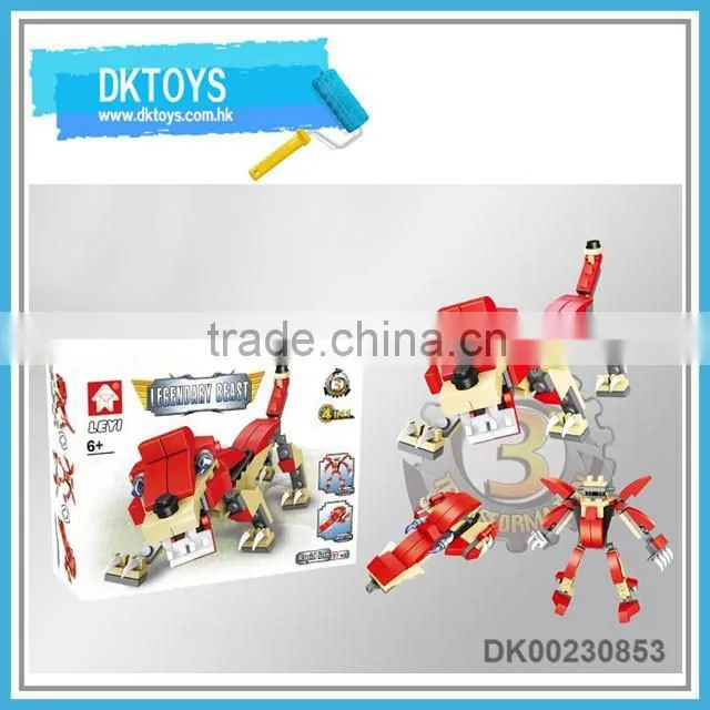 Educational DIY plastic material dinosaur building block toy