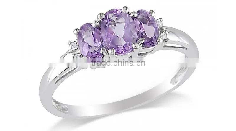 Amethyst Color CZ Art Deco Vintage Style Fashion 925 Silver Ring