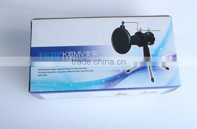 Microphone Shock Mount with Pop Filter, MIC Anti Vibration Suspension Metal Microphone Shock Mount Holder Clip with Pop Shield