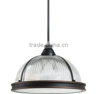 Antique Bronze Street 3 Light Pendant With glass shade