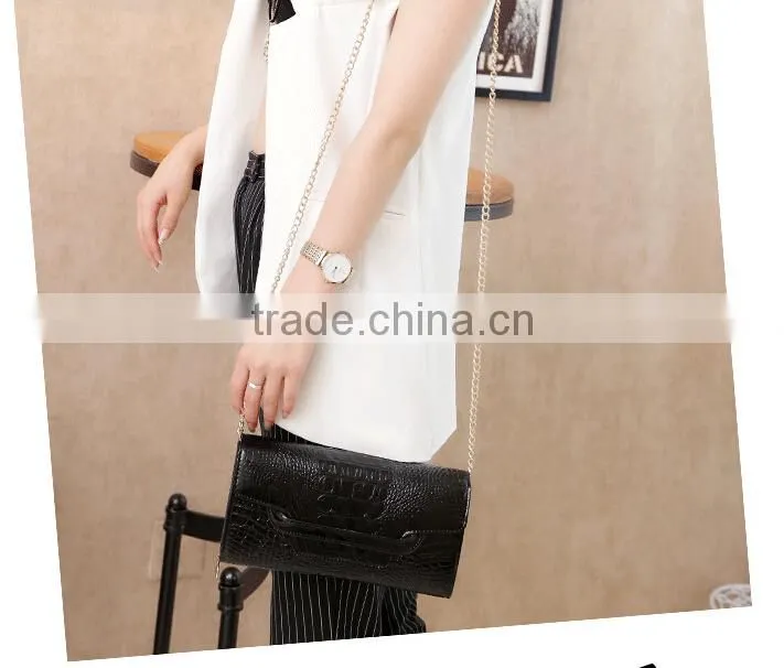 2015 new lady leather evening bag fashion makeup bag