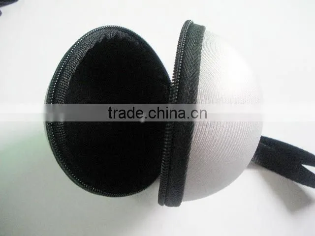 GC- Silver color PU leather covering Ball shape EVA mould case