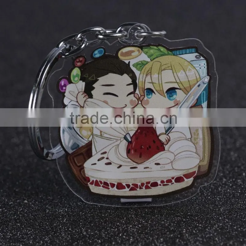 Factory direct sale cheap custom transparent plastic clear key chain for promotion