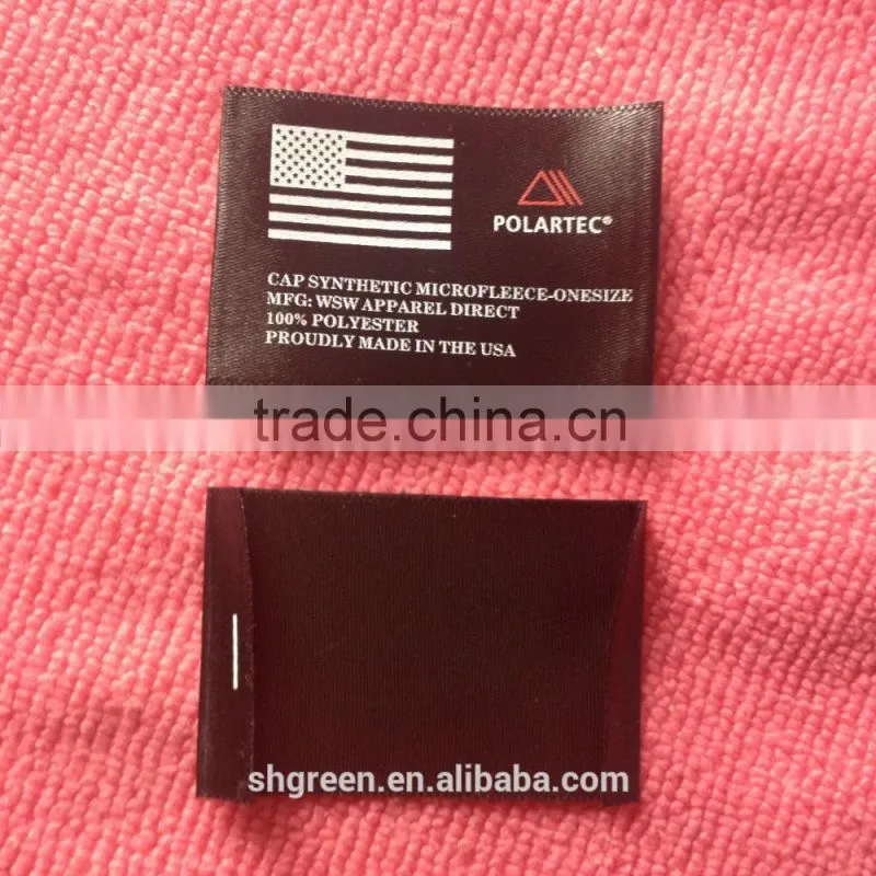 Silk screen printing red polyester label for household textiles