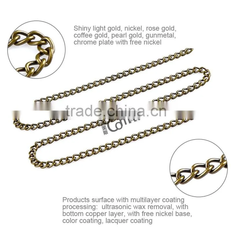 Wholesale antique brass custom metal chain handle for handbag