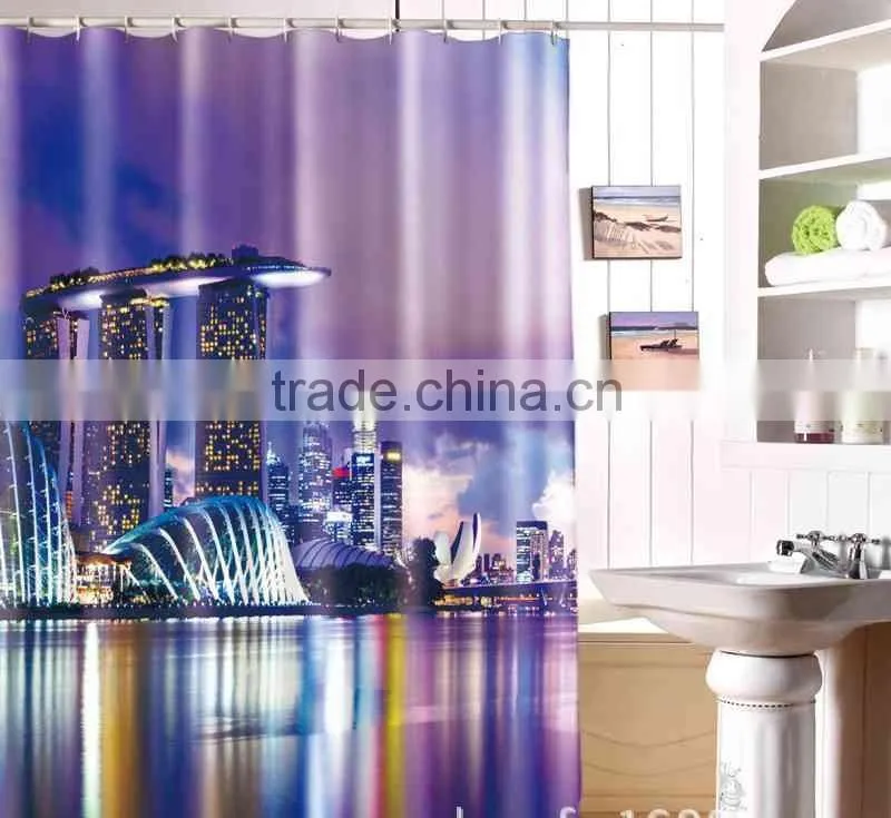 Photo Printed Building Shower Curtain
