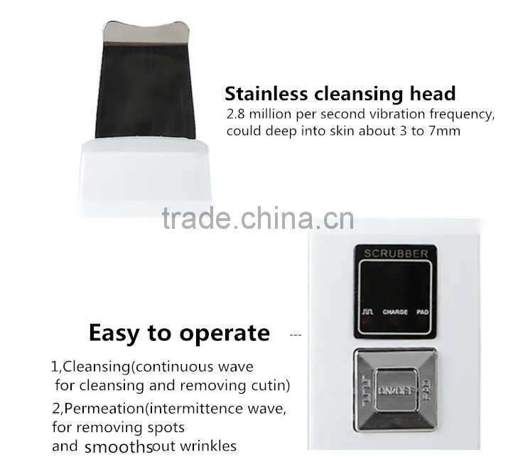 Portable Rechargeable Ultrasonic Skin Scrubber Beauty Machine