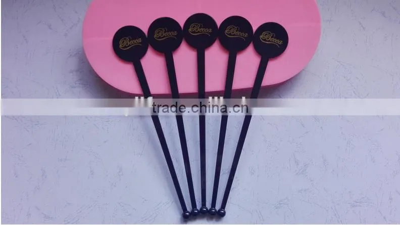 Best quality disposable custom-made cocktail plastic sticker party drink stirrer