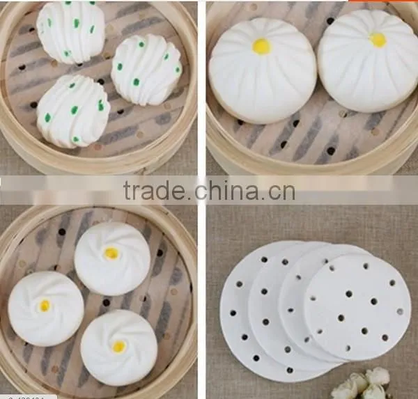 Non-stick silicone coated food steamer paper with holes
