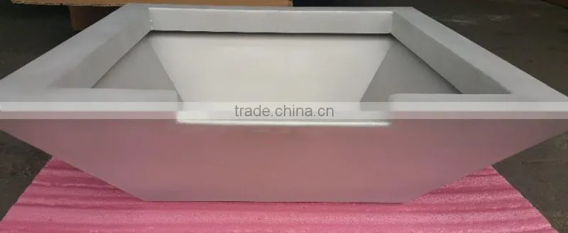 Square aluminum bowl, with hole in bottom center, Square bowl