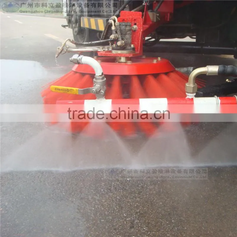 Sweeper truck spray nozzles for cleaning