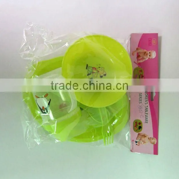 5pcs oval plate plastic unbreakable picnic set