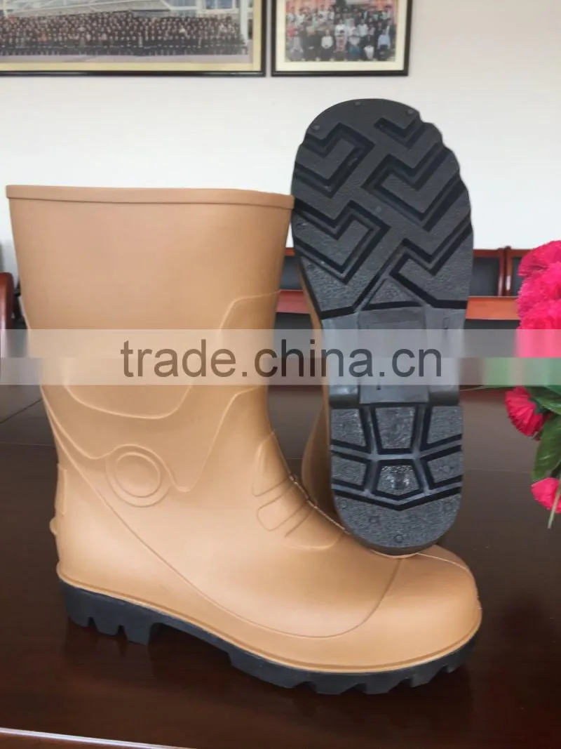 Steel toe safety boots pvc work shoes